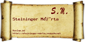Steininger Márta névjegykártya